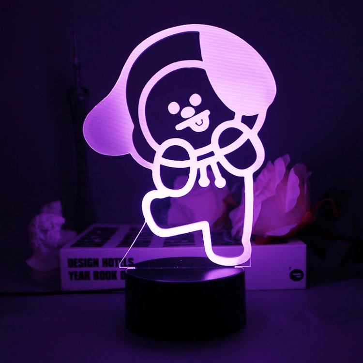 puppy 3D night light USB touch switch colorful acrylic table lamp BLACK BASE