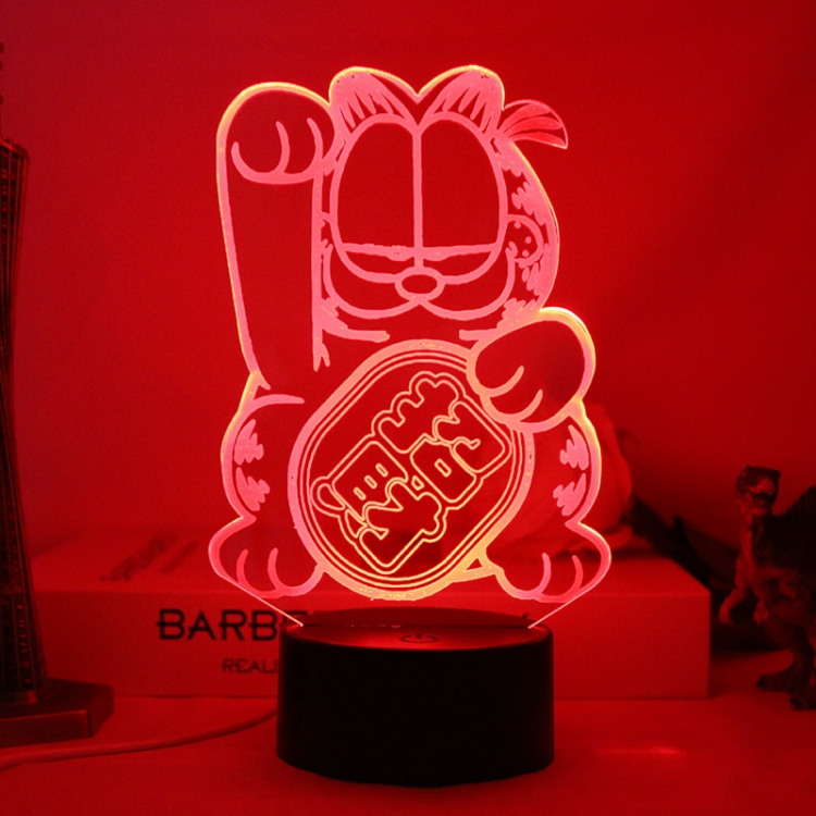 Maneki-neko 3D night light USB touch switch colorful acrylic table lamp BLACK BASE