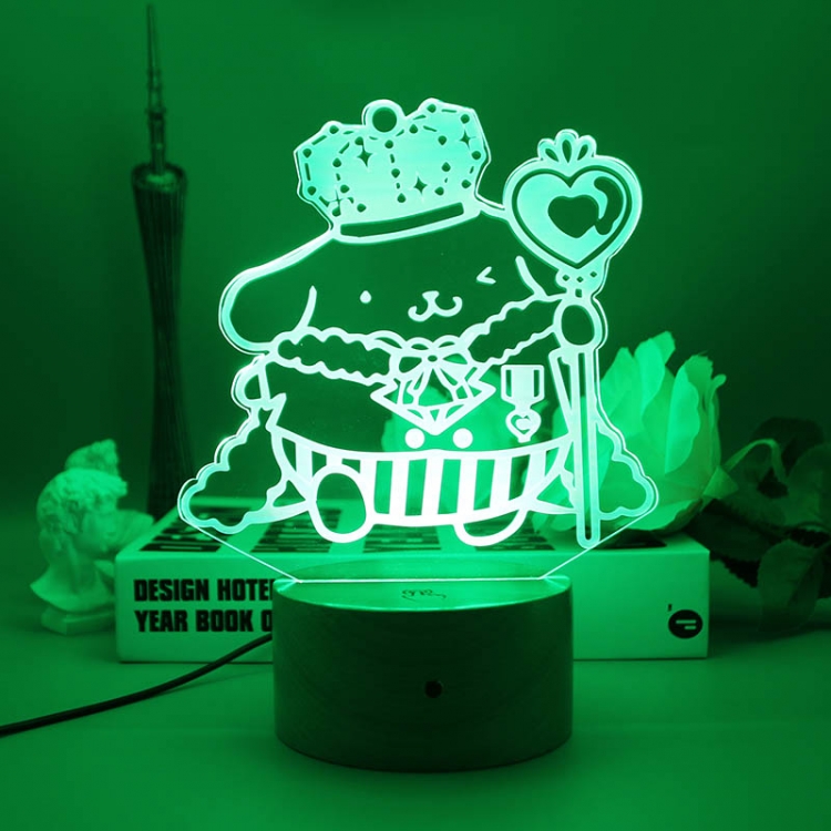 Gemini  3D night light USB touch switch colorful acrylic table lamp BLACK BASE