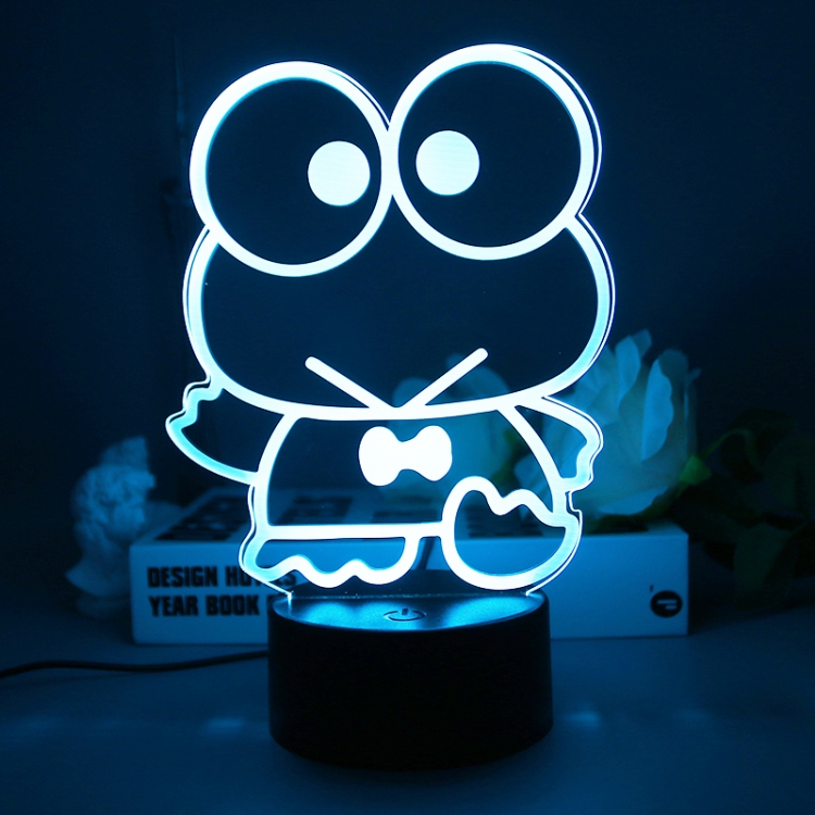 Kero Kero Keroppi 3D night light USB touch switch colorful acrylic table lamp BLACK BASE