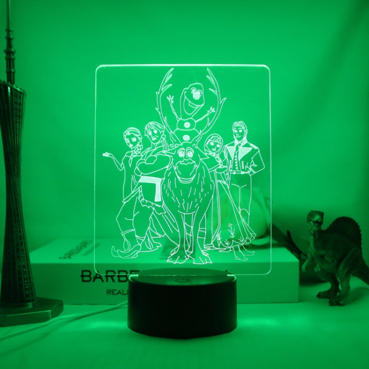 3D night light USB touch switch colorful acrylic table lamp BLACK BASE 713