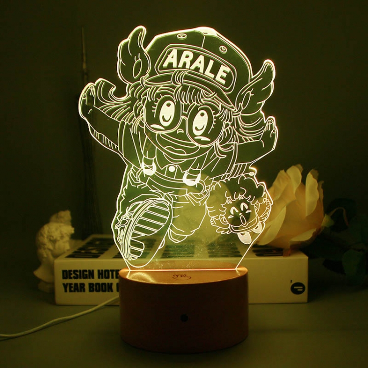 3D night light USB touch switch colorful acrylic table lamp BLACK BASE 691