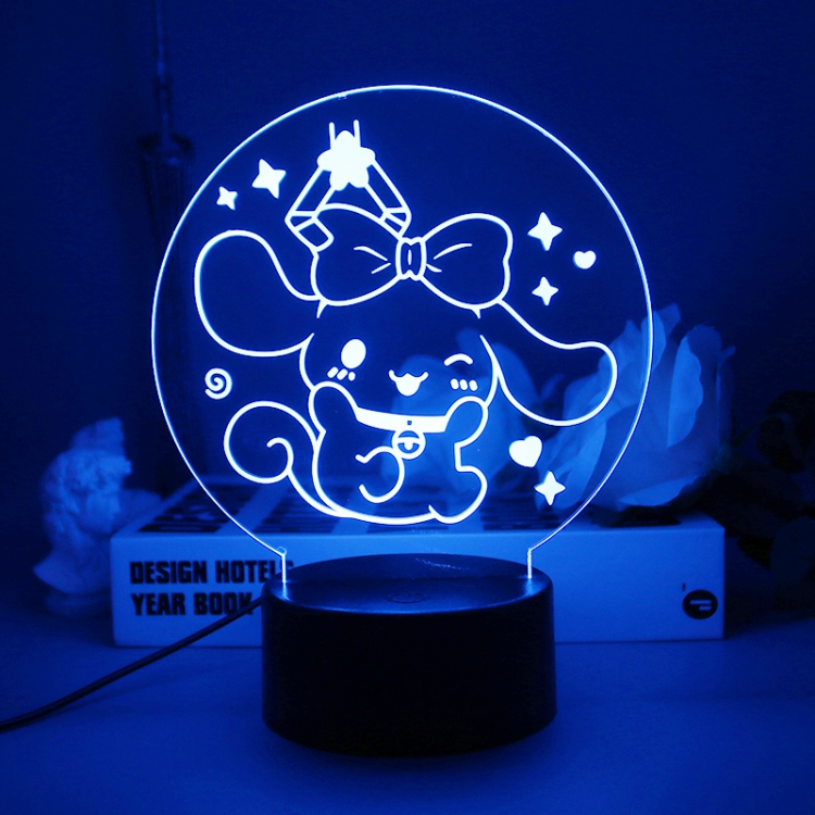 3D night light USB touch switch colorful acrylic table lamp BLACK BASE 5739