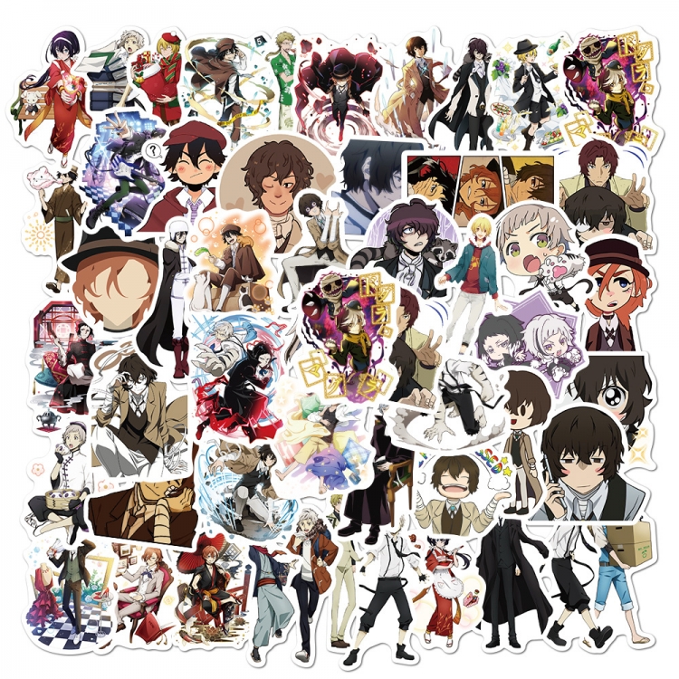 Bungo Stray Dogs  Doodle stickers Waterproof stickers a set of 50 price for 5 sets CNY137