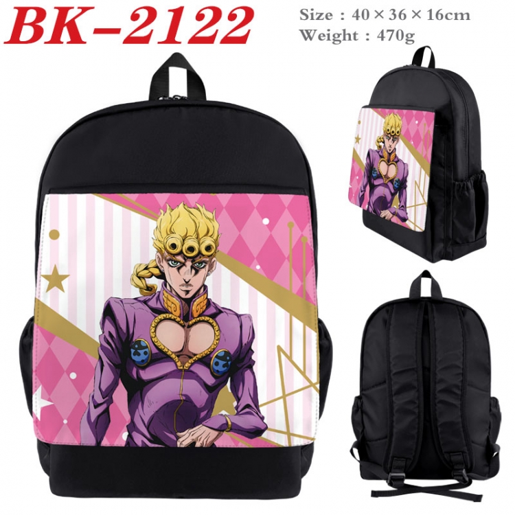 JoJos Bizarre Adventure  New nylon canvas waterproof backpack 40X36X16CM