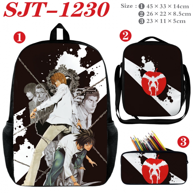 Bag Death note Anime nylon canvas backpack pencil case crossbody bag three piece set 45x33x14cm SJT-1230
