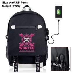 One Piece canvas USB backpack ...