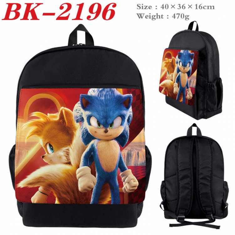 Sonic The Hedgehog New nylon canvas waterproof backpack 40X36X16CM  BK-2196