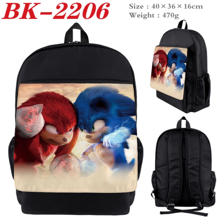 Sonic The Hedgehog New nylon canvas waterproof backpack 40X36X16CM BK-2206