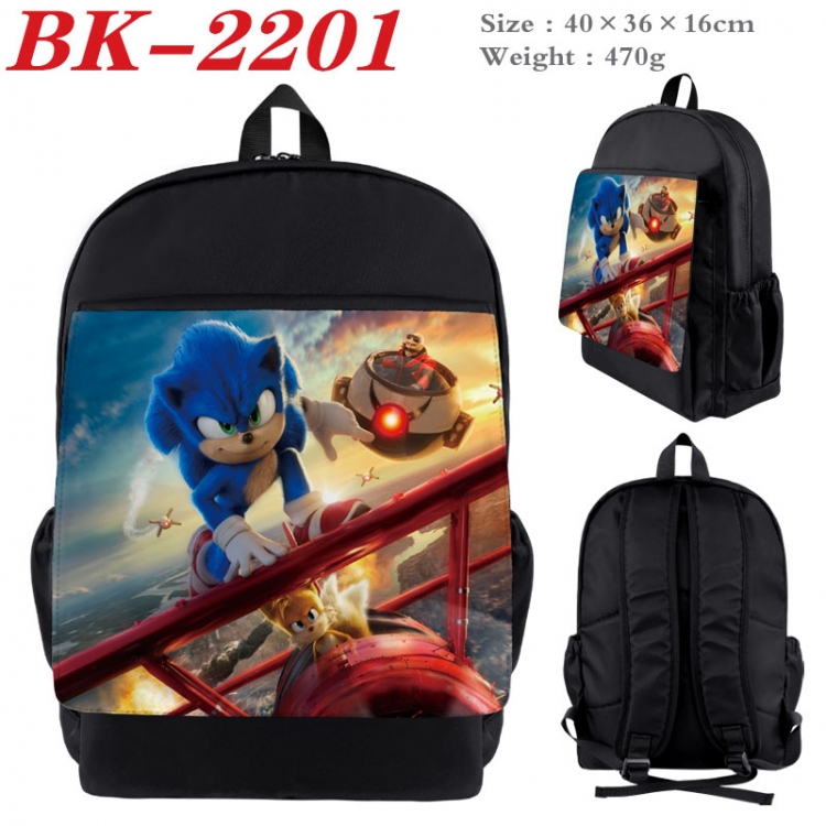 Sonic The Hedgehog New nylon canvas waterproof backpack 40X36X16CM  BK-2201