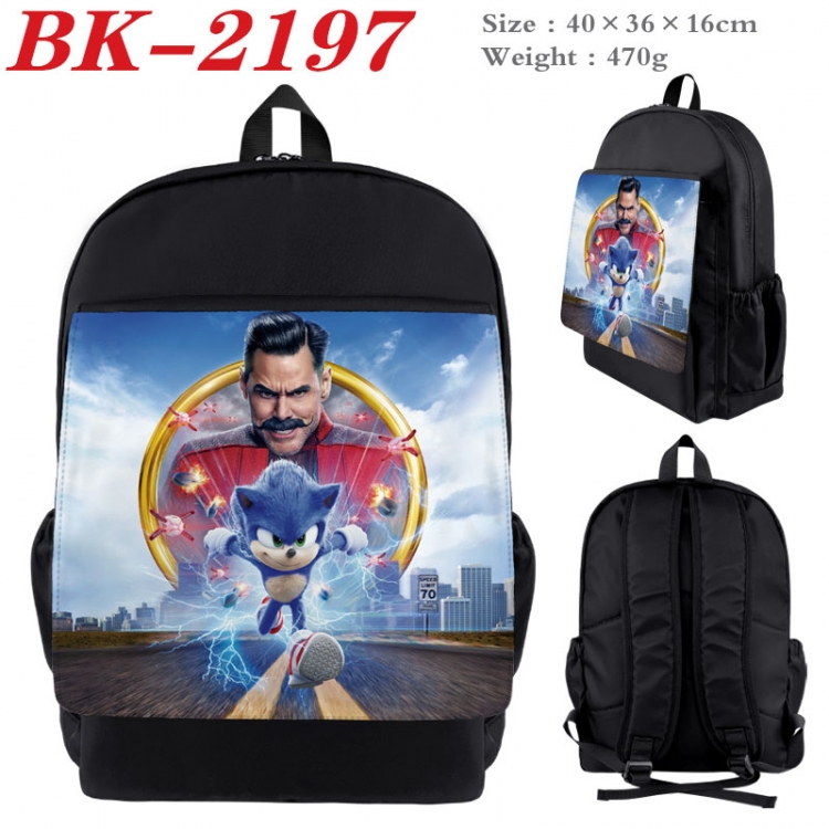 Sonic The Hedgehog New nylon canvas waterproof backpack 40X36X16CM  BK-2197