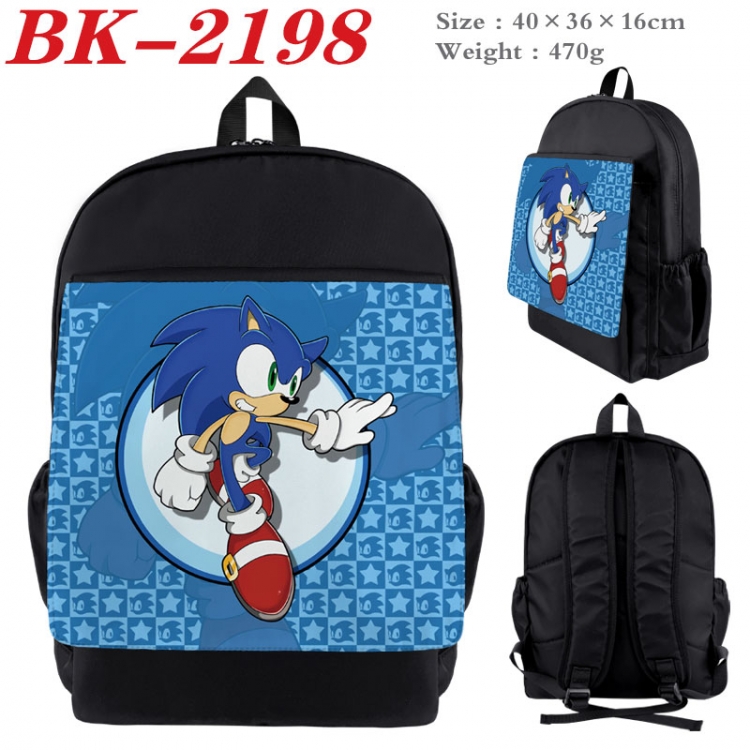 Sonic The Hedgehog New nylon canvas waterproof backpack 40X36X16CM BK-2198