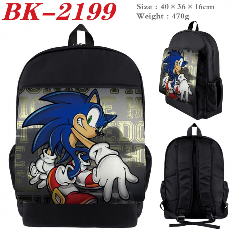 Sonic The Hedgehog New nylon canvas waterproof backpack 40X36X16CM BK-2199