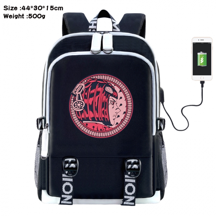 JoJos Bizarre Adventure Anime Double Zipper Data Backpack 44X30X15CM