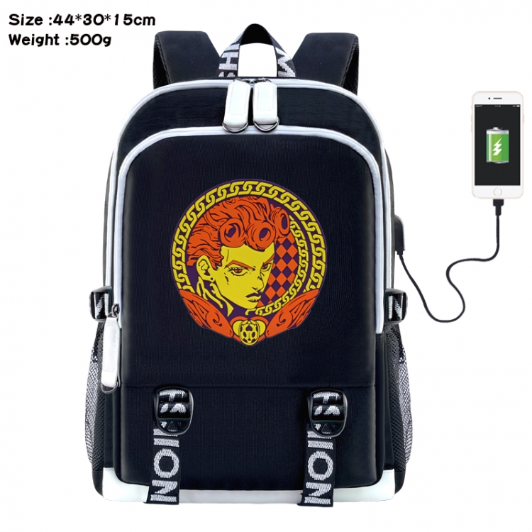 JoJos Bizarre Adventure Anime Double Zipper Data Backpack 44X30X15CM