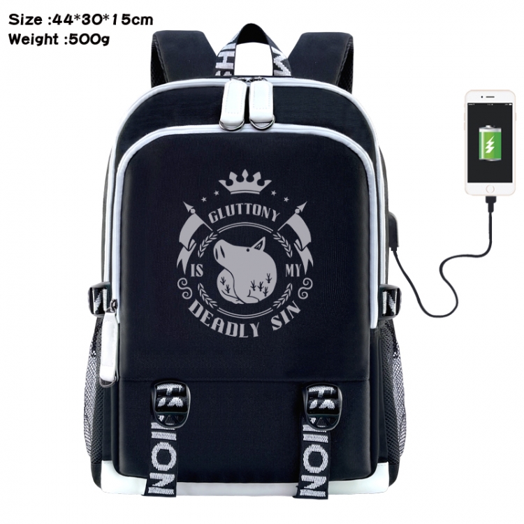 The Seven Deadly Sins Anime Double Zipper Data Backpack 44X30X15CM