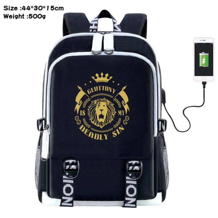 The Seven Deadly Sins Anime Double Zipper Data Backpack 44X30X15CM