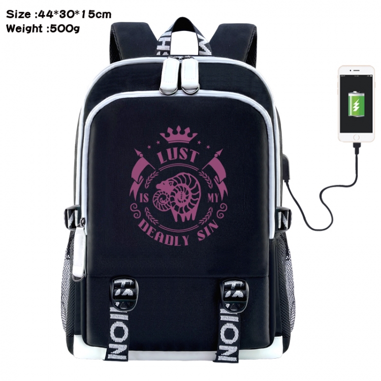 The Seven Deadly Sins Anime Double Zipper Data Backpack 44X30X15CM