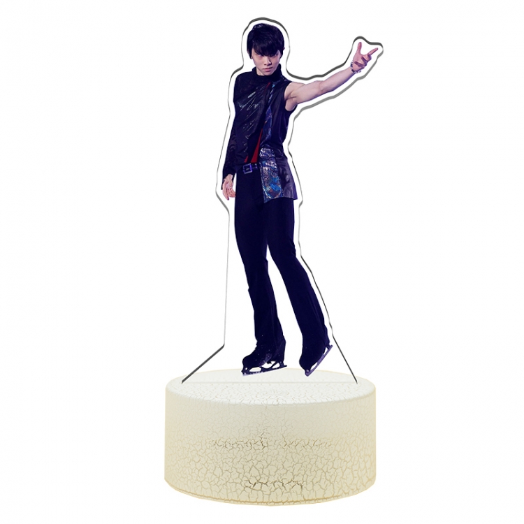 Yuzuru-Hanyu Acrylic Night Light 16 Color-changing USB Interface Box Set 19X7X4CM white base