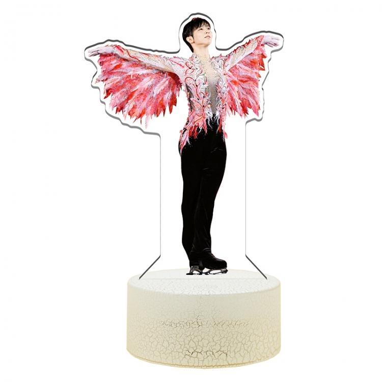 Yuzuru-Hanyu Acrylic Night Light 16 Color-changing USB Interface Box Set 19X7X4CM white base