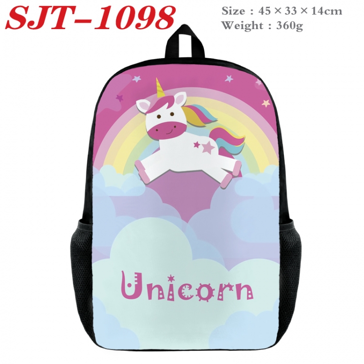 Unicorn Anime nylon canvas backpack student backpack 45x33x14cm  SJT-1098