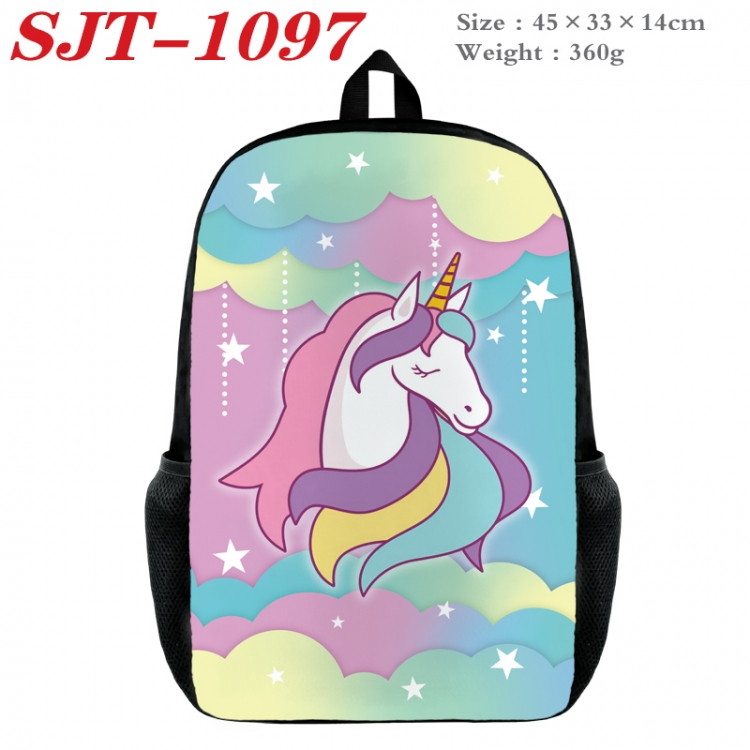 Unicorn Anime nylon canvas backpack student backpack 45x33x14cm SJT-1097