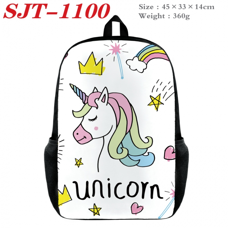 Unicorn Anime nylon canvas backpack student backpack 45x33x14cm SJT-1100