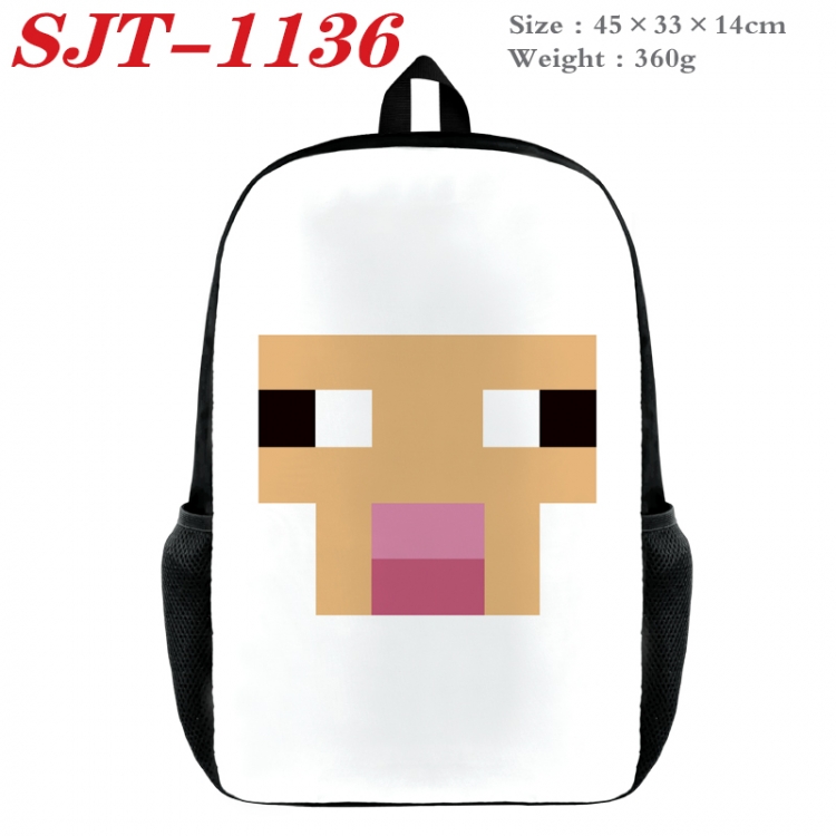 Minecraft Anime nylon canvas backpack student backpack 45x33x14cm SJT-1136