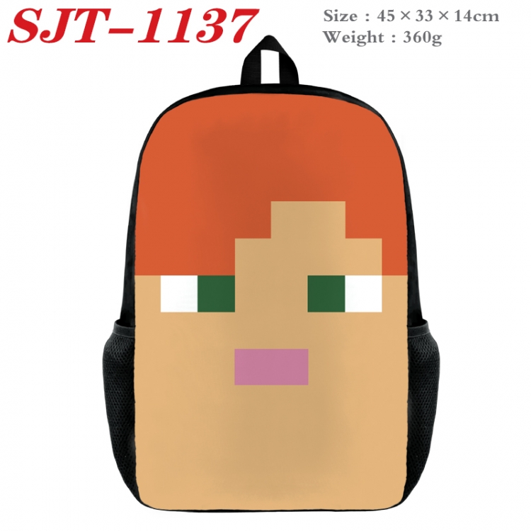 Minecraft Anime nylon canvas backpack student backpack 45x33x14cm SJT-1137