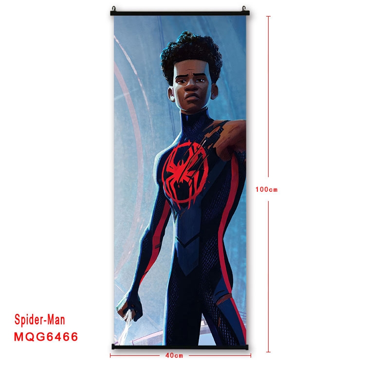 Spiderman Anime black Plastic rod Cloth painting Wall Scroll  40X100CM MQG-6466