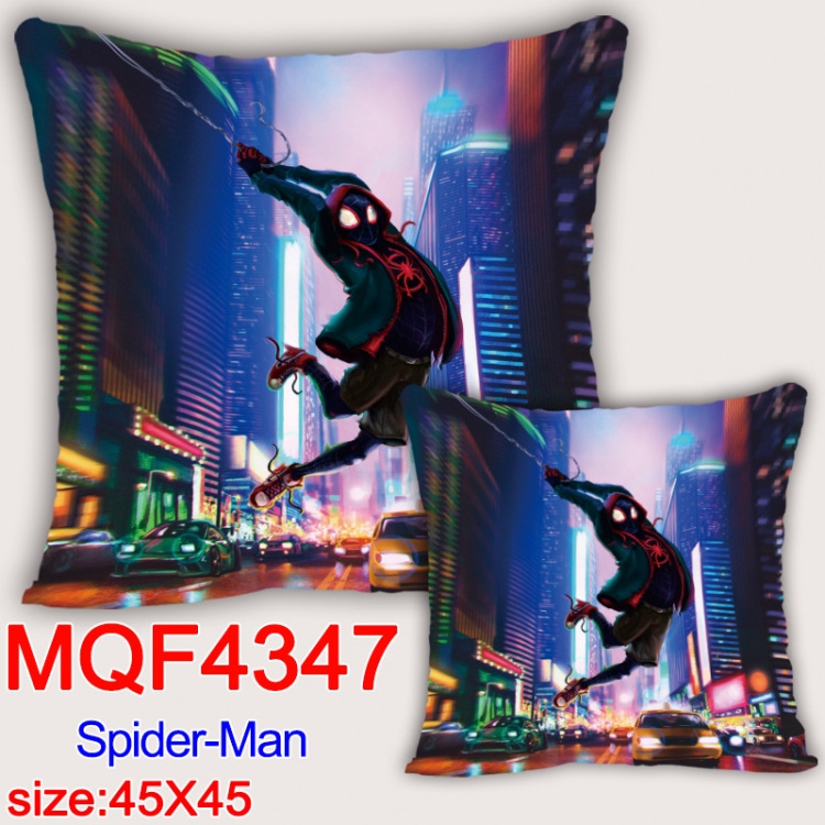 Spiderman Anime square full-color pillow cushion 45X45CM NO FILLING