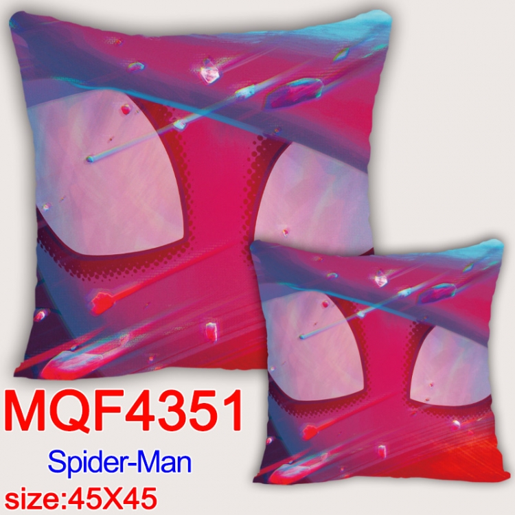 Spiderman Anime square full-color pillow cushion 45X45CM NO FILLING