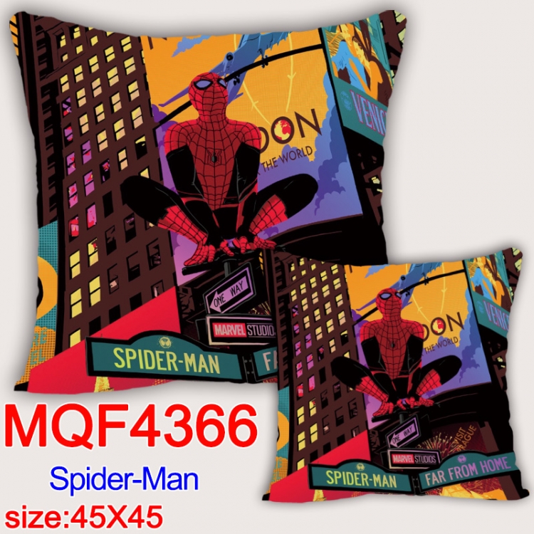 Spiderman Anime square full-color pillow cushion 45X45CM NO FILLING