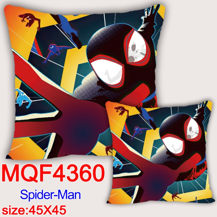 Spiderman Anime square full-color pillow cushion 45X45CM NO FILLING