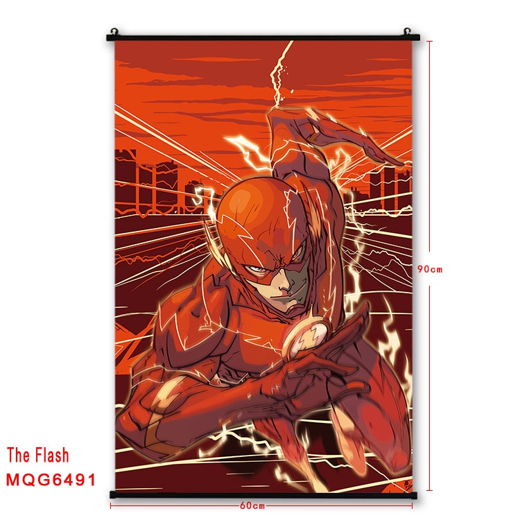 The Flash Anime black Plastic rod Cloth painting Wall Scroll 60X90CM MQG-6491