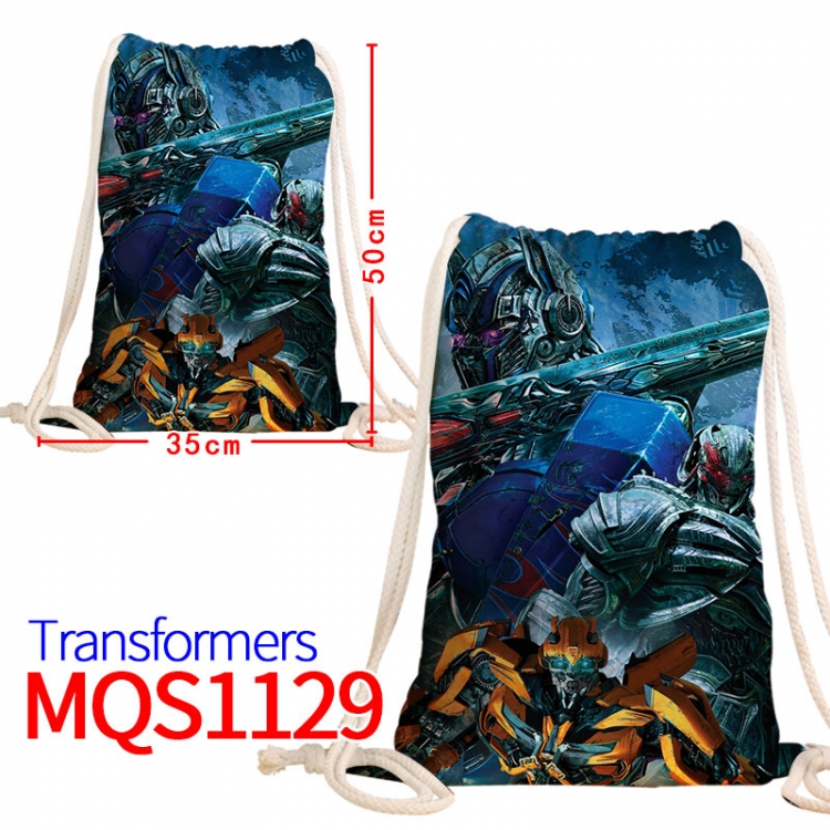 Transformers Canvas drawstring pocket backpack 50x35cm