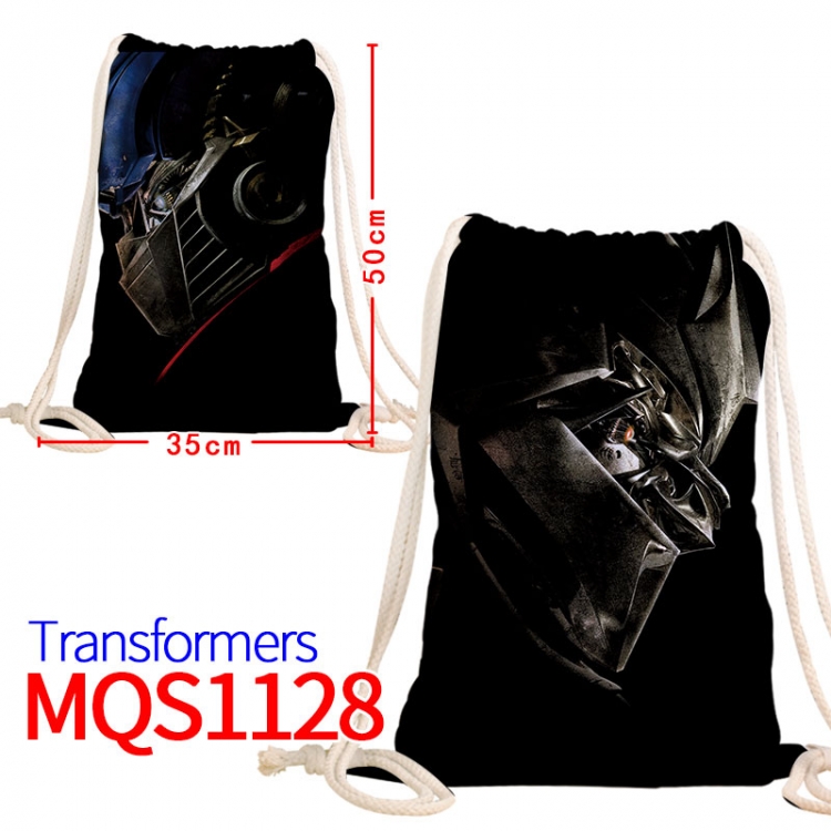Transformers Canvas drawstring pocket backpack 50x35cm