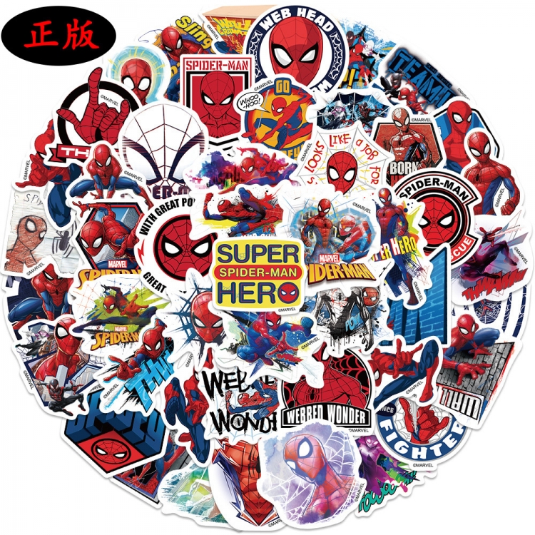 Spiderman  Doodle stickers Waterproof stickers a set of 50 price for 5 sets