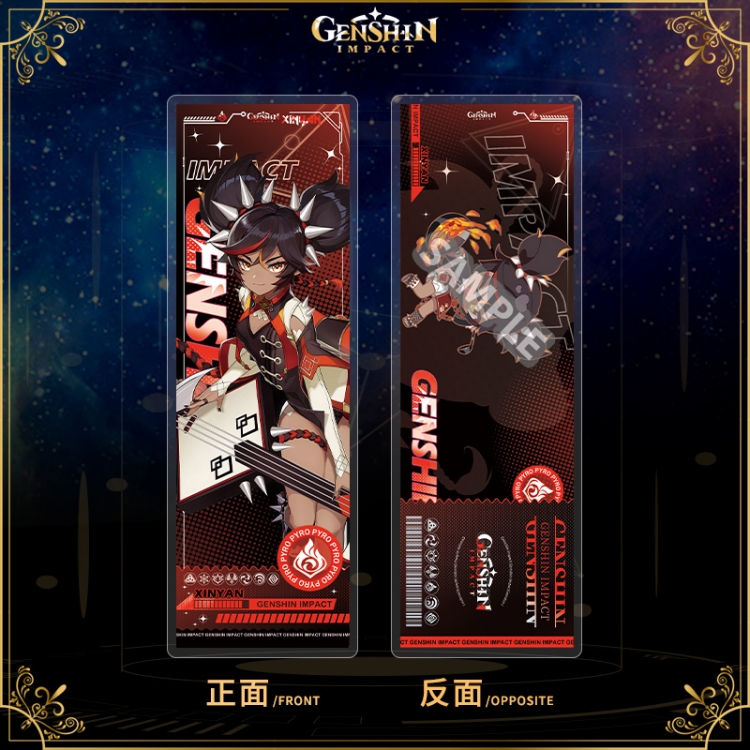 Genshin Impact Acrylic sandwich double-sided book label collection card OPP packaging 6.8x20cm price for 5 pcs