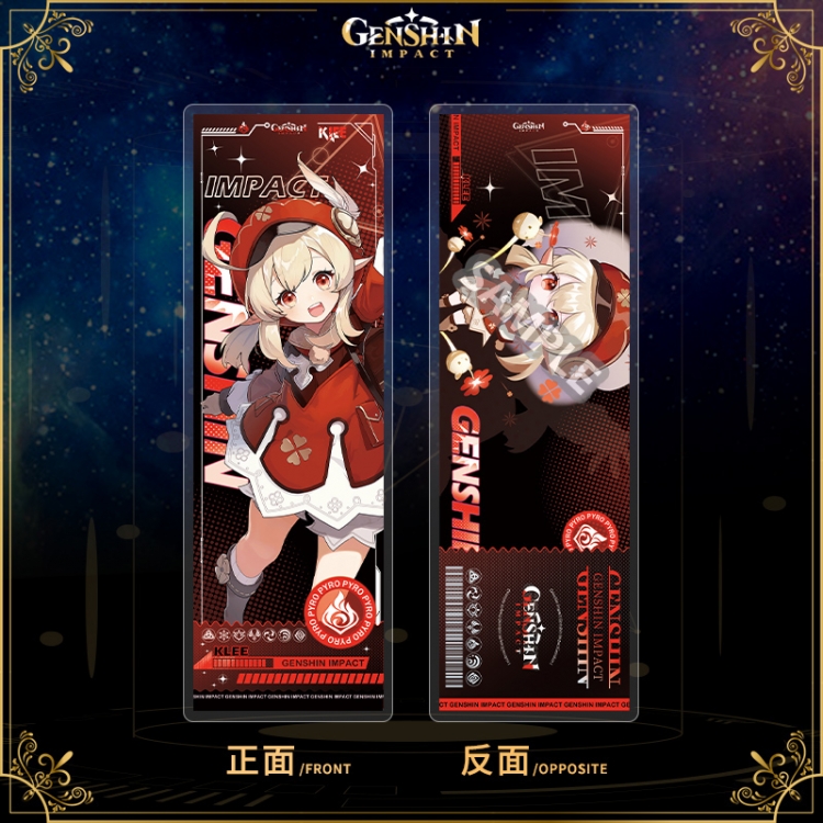 Genshin Impact Acrylic sandwich double-sided book label collection card OPP packaging 6.8x20cm price for 5 pcs