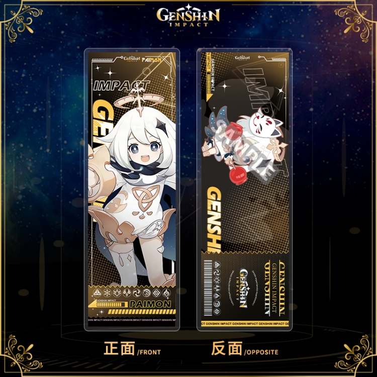 Genshin Impact Acrylic sandwich double-sided book label collection card OPP packaging 6.8x20cm price for 5 pcs