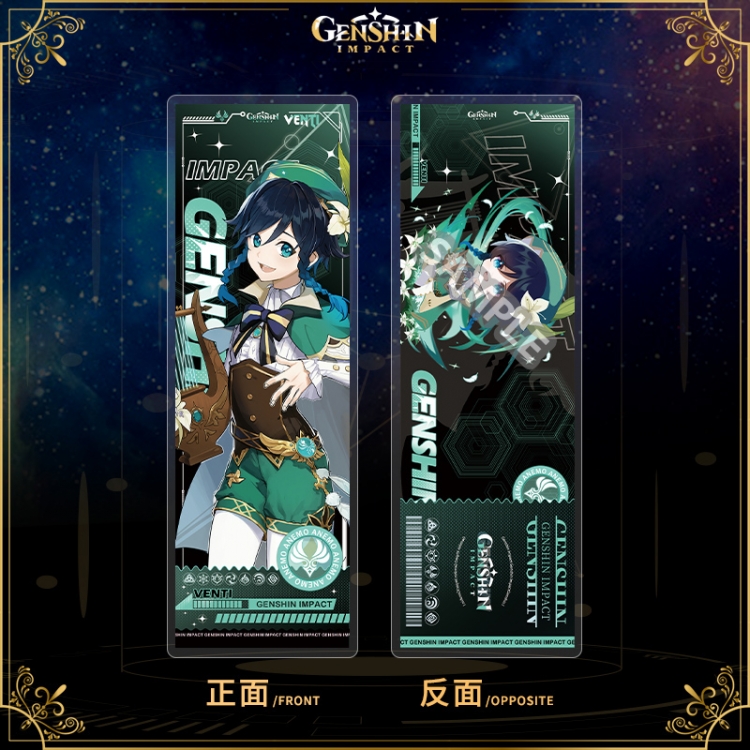 Genshin Impact Acrylic sandwich double-sided book label collection card OPP packaging 6.8x20cm price for 5 pcs