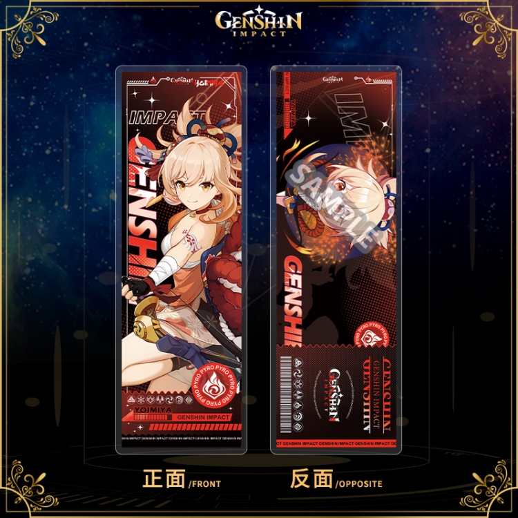 Genshin Impact Acrylic sandwich double-sided book label collection card OPP packaging 6.8x20cm price for 5 pcs