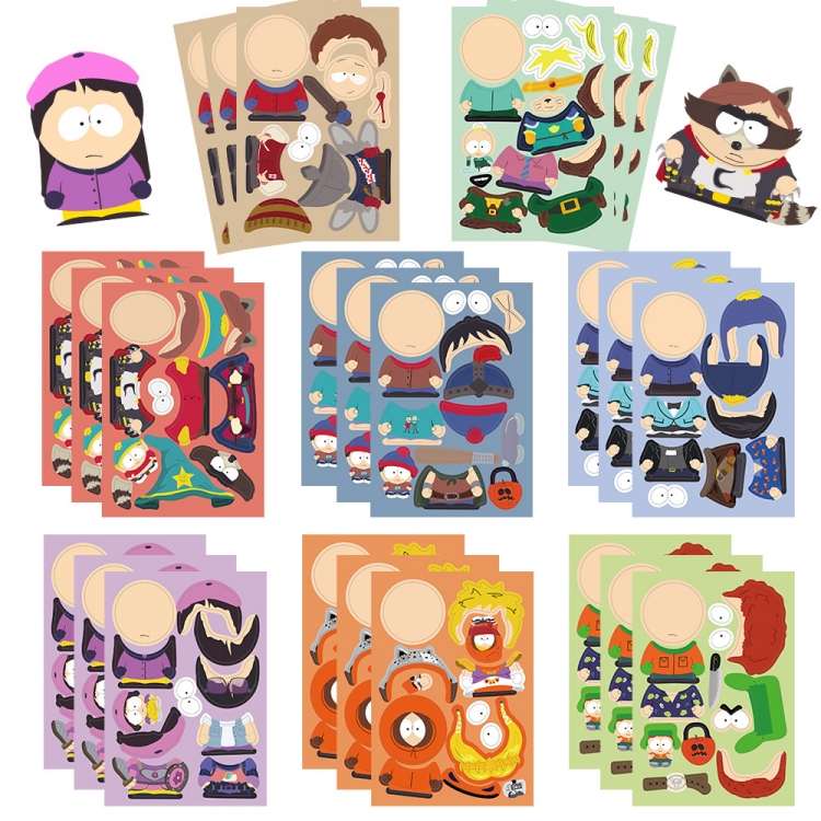 South Park Doodle stickers Waterproof stickers a set of 8 11X16CM price for 10 sets