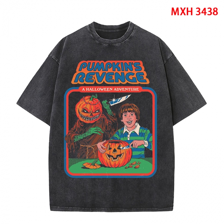 Evil illustration Anime peripheral pure cotton washed and worn T-shirt from S to 4XL  MXH-3438