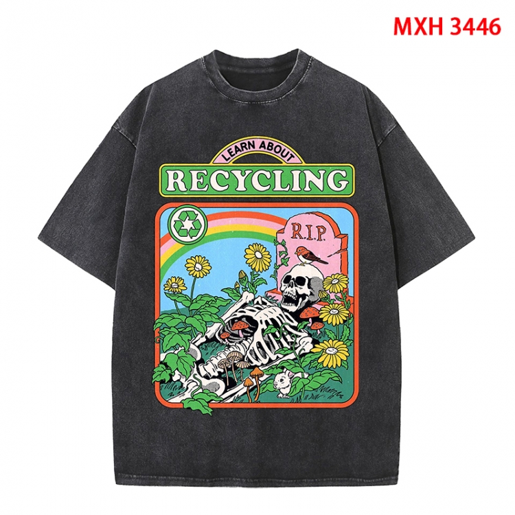 Evil illustration Anime peripheral pure cotton washed and worn T-shirt from S to 4XL MXH-3446
