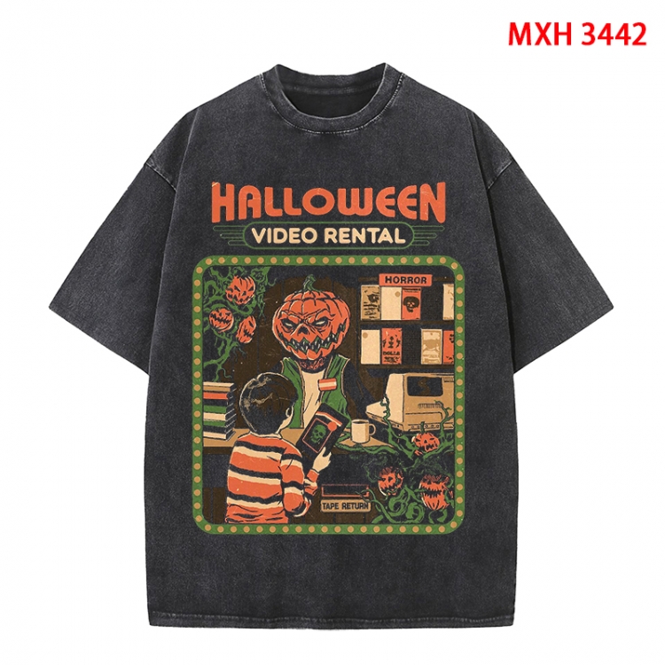 Evil illustration Anime peripheral pure cotton washed and worn T-shirt from S to 4XL MXH-3442