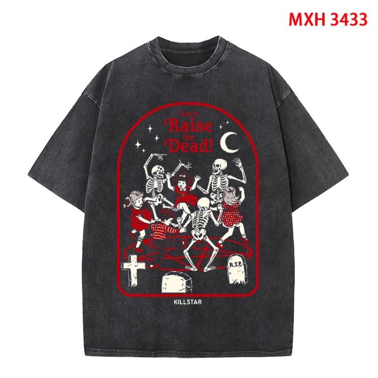Evil illustration Anime peripheral pure cotton washed and worn T-shirt from S to 4XL MXH-3433