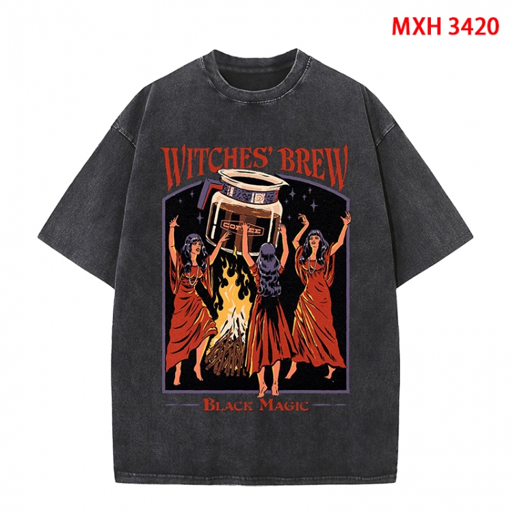 Evil illustration Anime peripheral pure cotton washed and worn T-shirt from S to 4XL MXH-3420