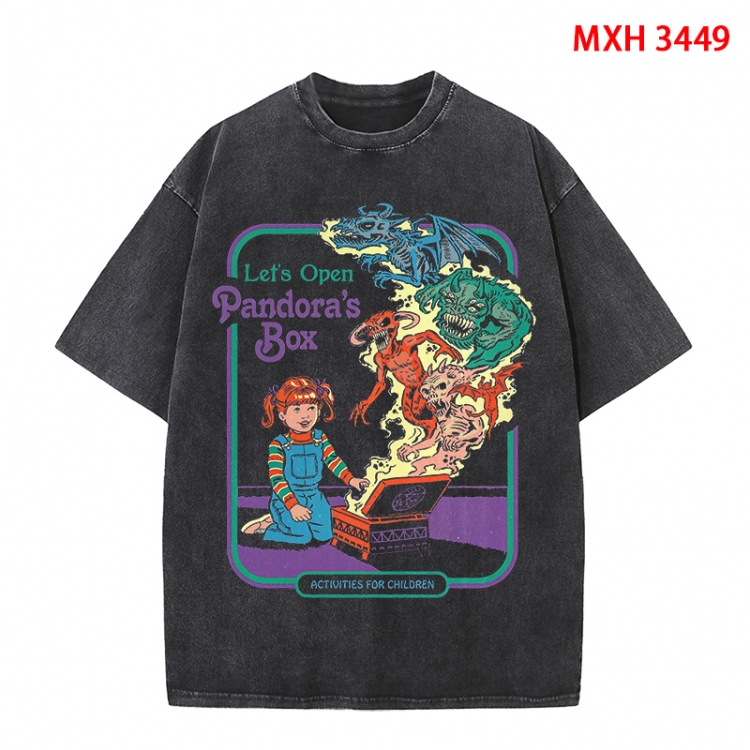 Evil illustration Anime peripheral pure cotton washed and worn T-shirt from S to 4XL MXH-3449